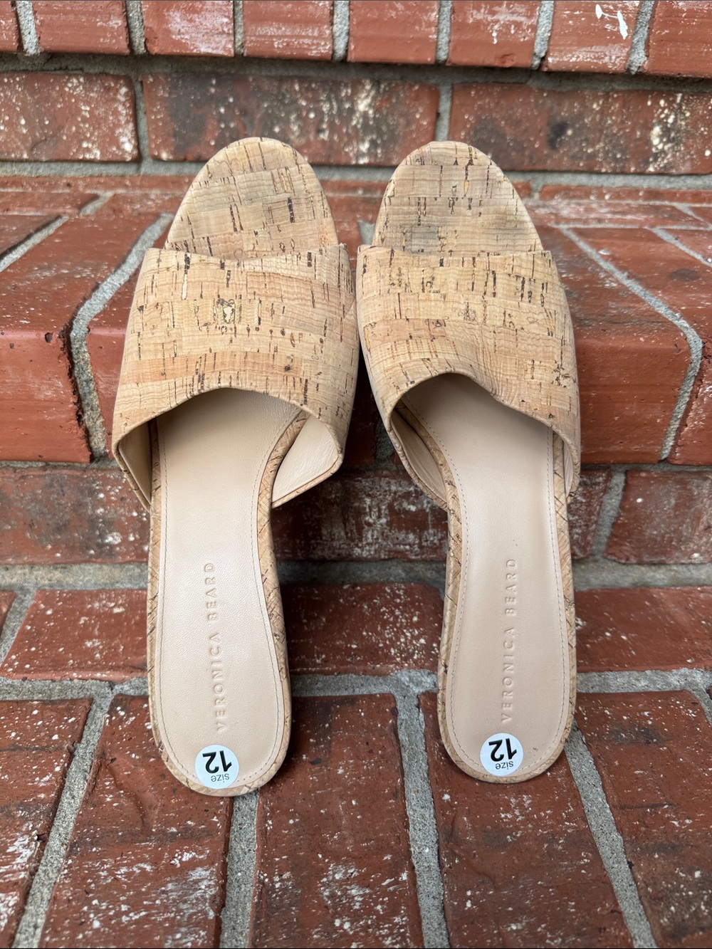 Veronica Beard Dali Natural Cork Platform Wedge Mules Sandals Women Size 12 - Picture 5 of 7